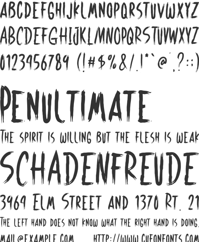 Dreadnight font preview