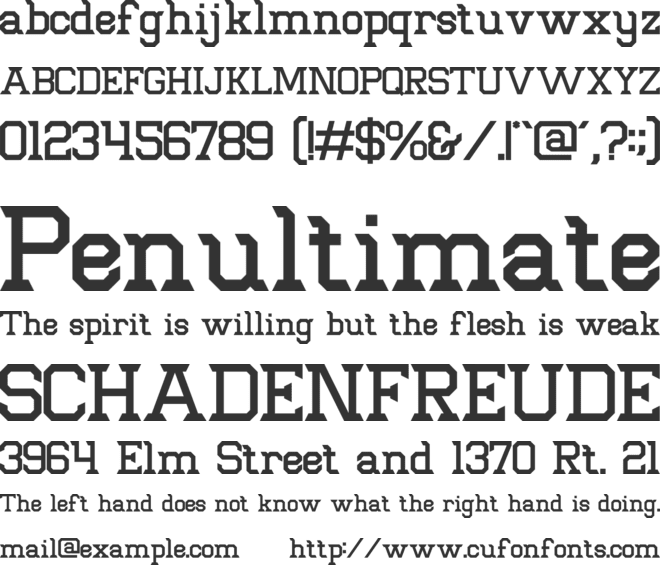 Theroce font preview