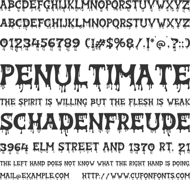 Zombie Feast Free font preview