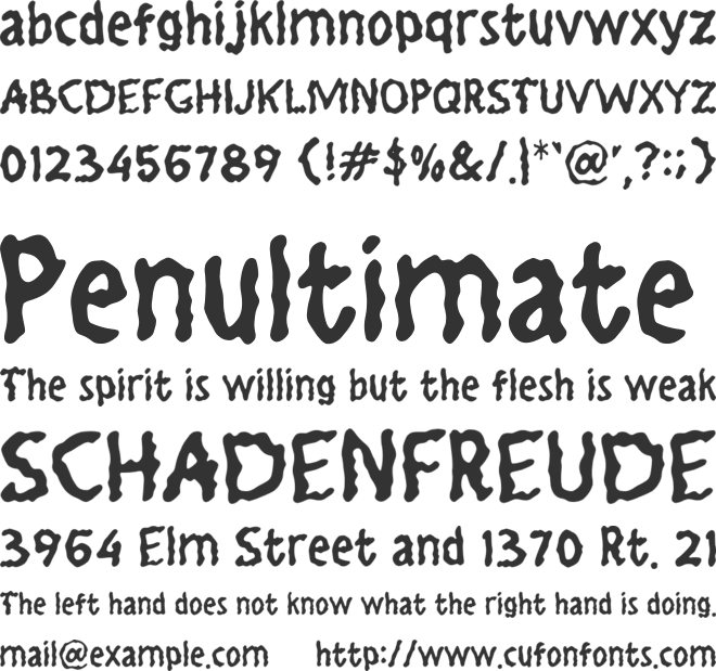 Ghoul Stain Free font preview