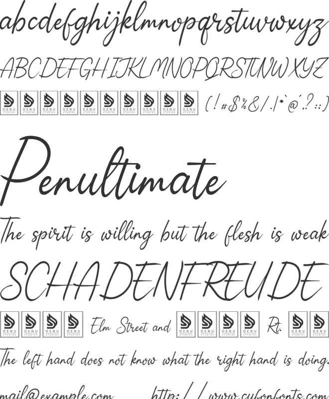 Temporal Hidden font preview