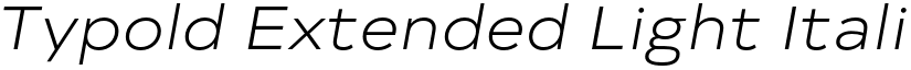 Typold Extended Light Italic font