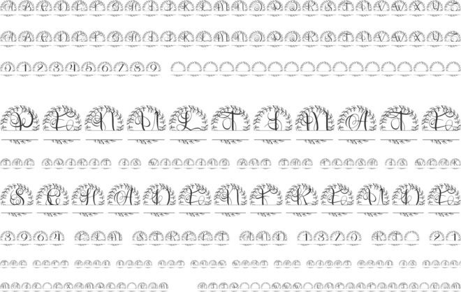 Floralia Split Monogram font preview