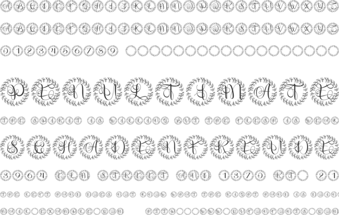 Floralia Monogram font preview