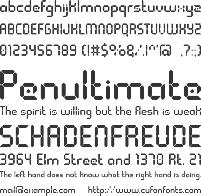 COUNT font preview