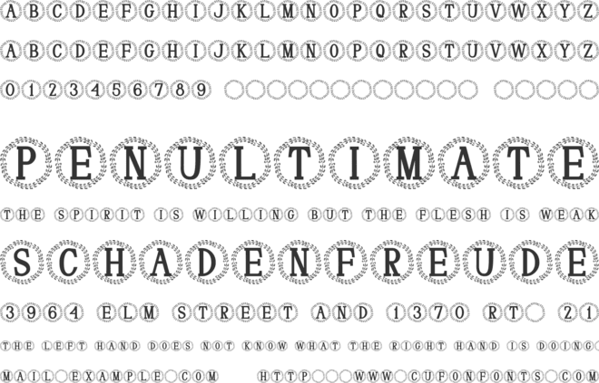 Ophelian Monogram font preview