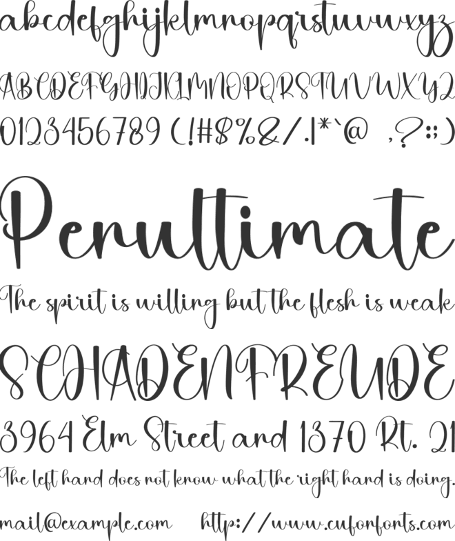 Solitude Writing font preview