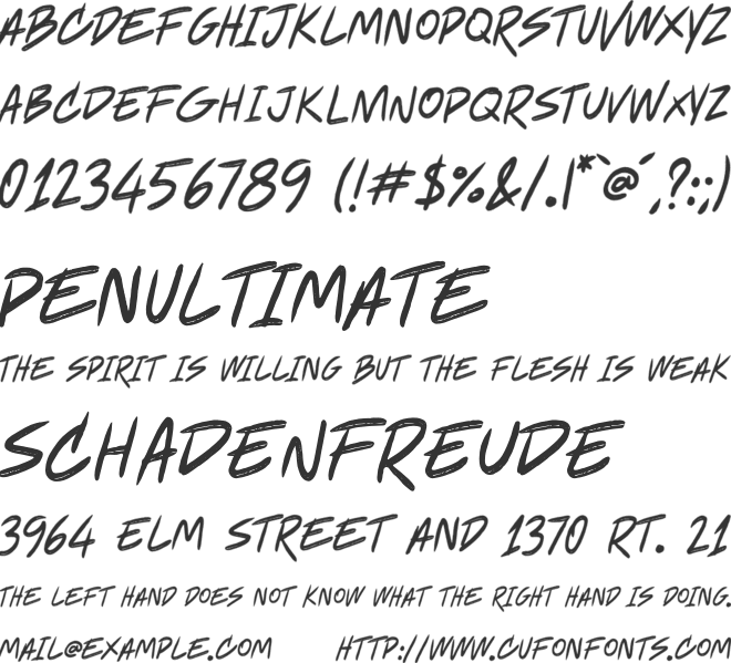 Lasagnio Wiggly font preview