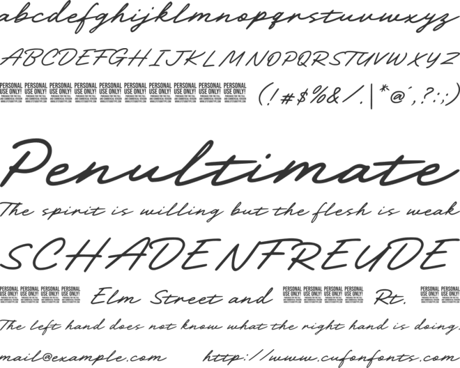 Darline - Personal Use font preview