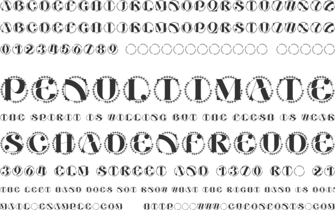 Veloura Crest Monogram font preview
