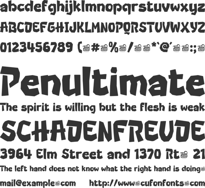 Ronk Tuloki Trial font preview