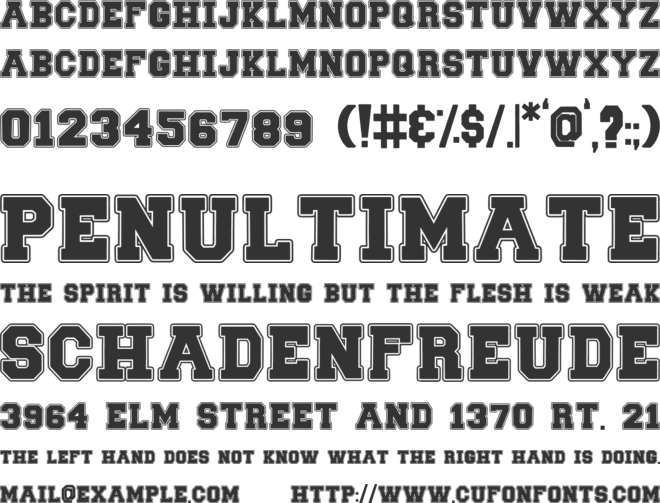 Scholar Varsity font preview