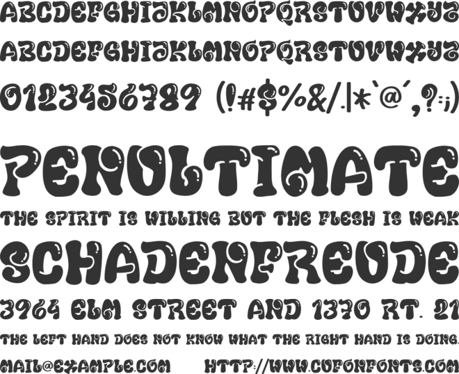 Funky Splash font preview