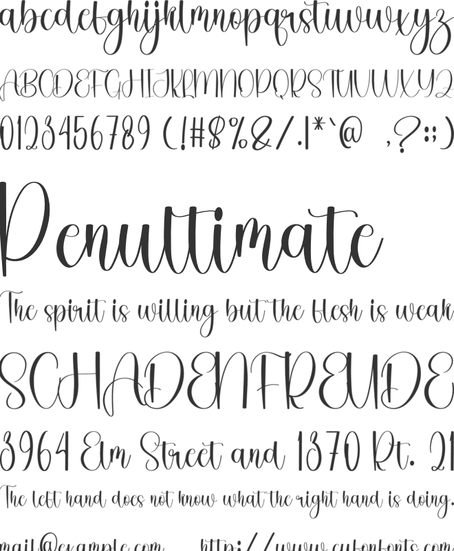 Maddison Handmade font preview