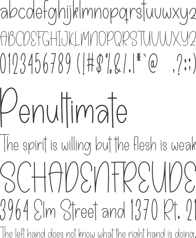 Modern Handwriting font preview