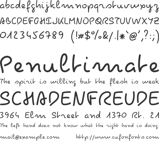 Pecita font preview