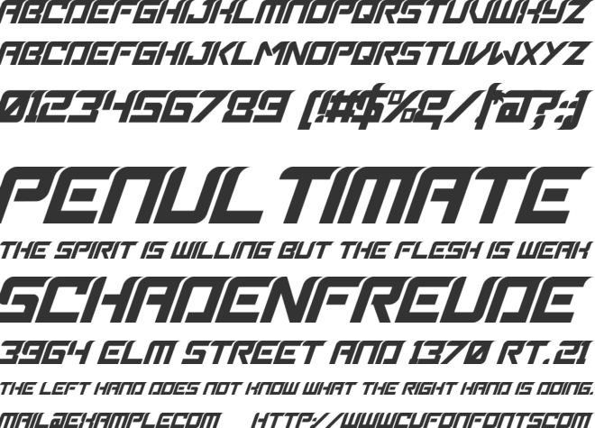 Aerial Faster - font preview