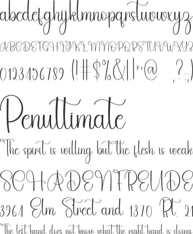 Adventorous font preview