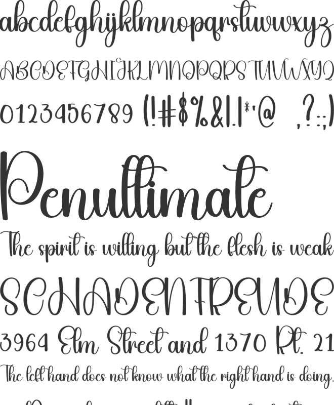 Gleaming font preview