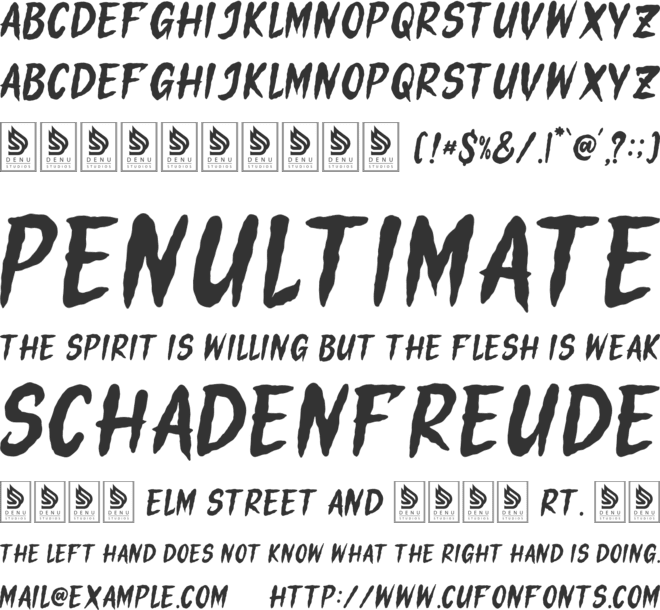 Tangkurak font preview