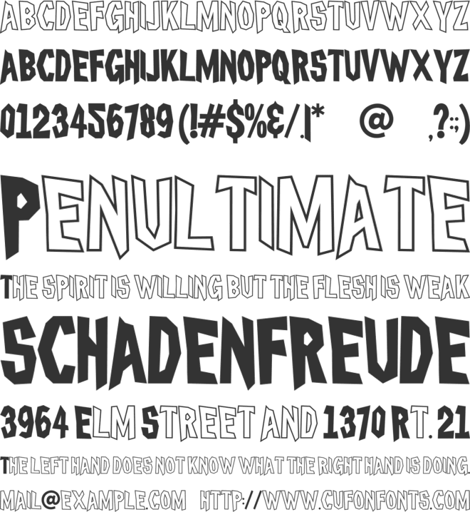 Gilmore Ghouls font preview