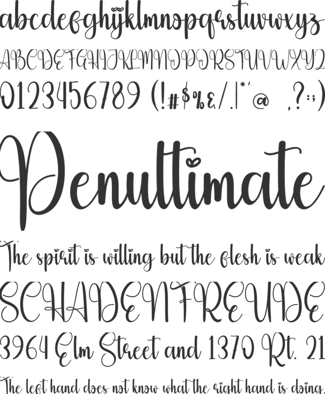 Outline font preview