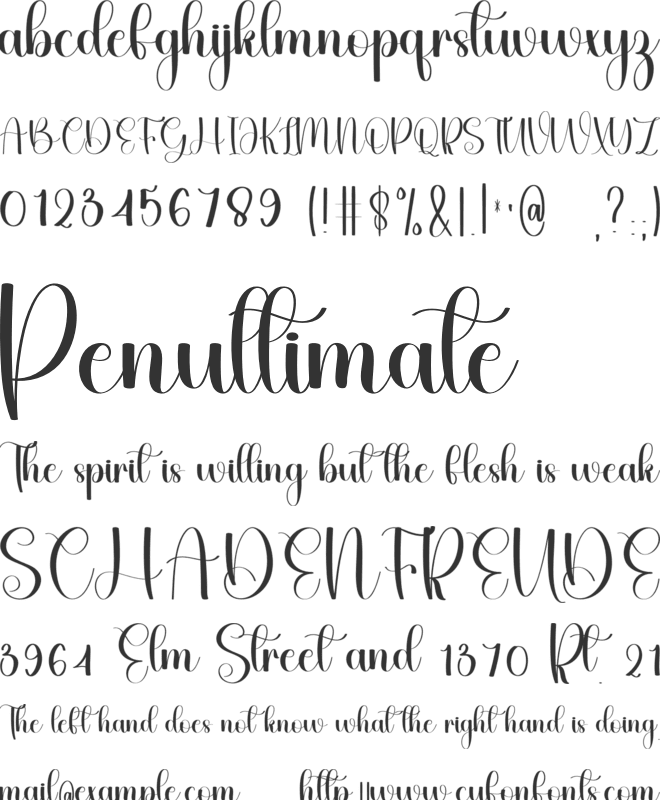 Special Embroidery font preview
