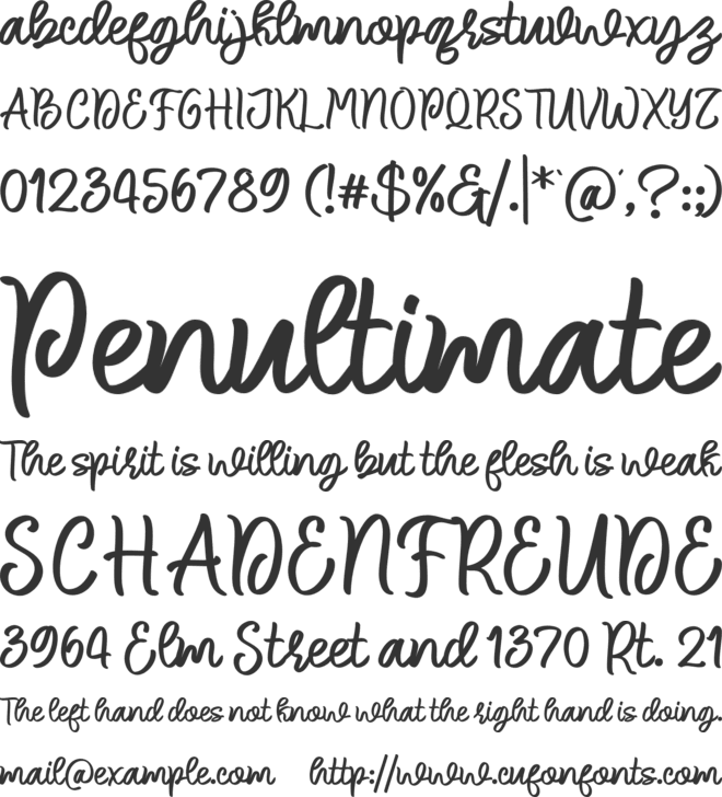 Calen Vanda font preview