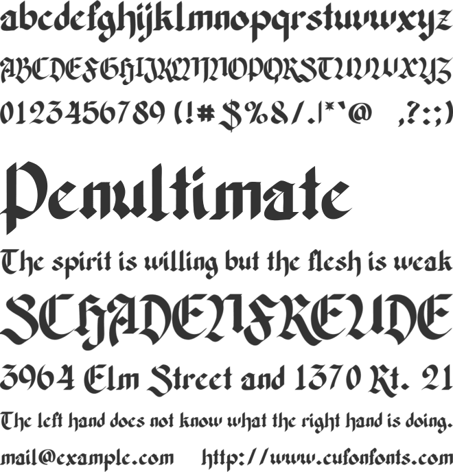 Kosegry font preview