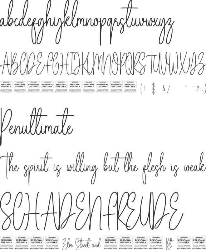 Elegant Classic font preview