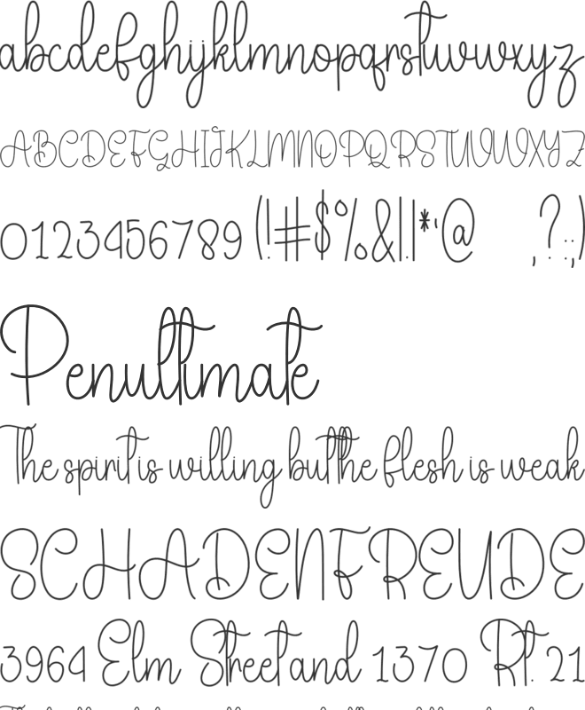 Happy February font preview