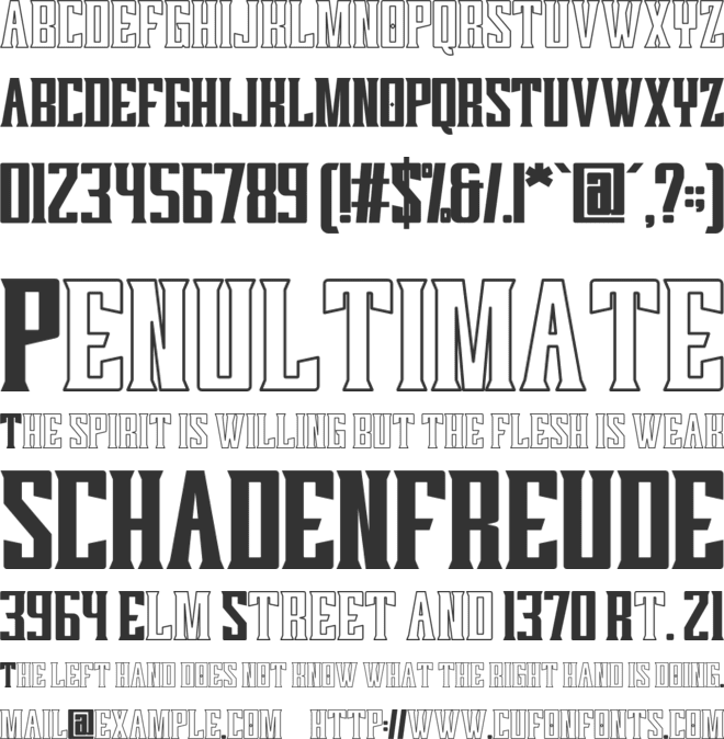 Senior Varsity font preview