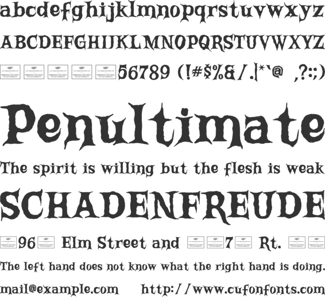 Broken Willow Free font preview