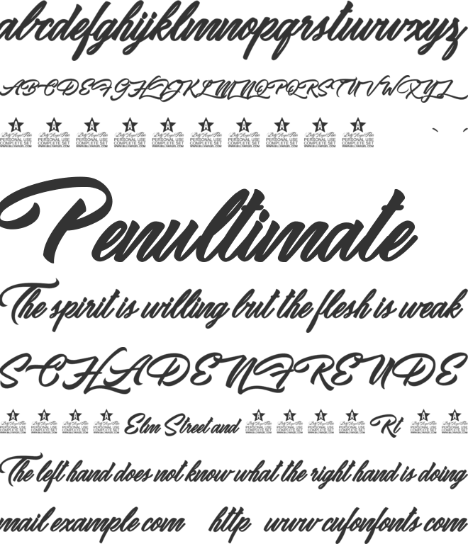 Ipanema Personal Use font preview