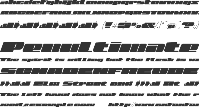 View Slant font preview