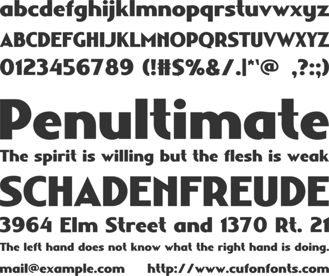 TERDECO font preview