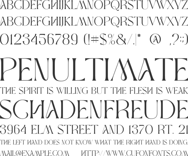 MOXA Bestine font preview