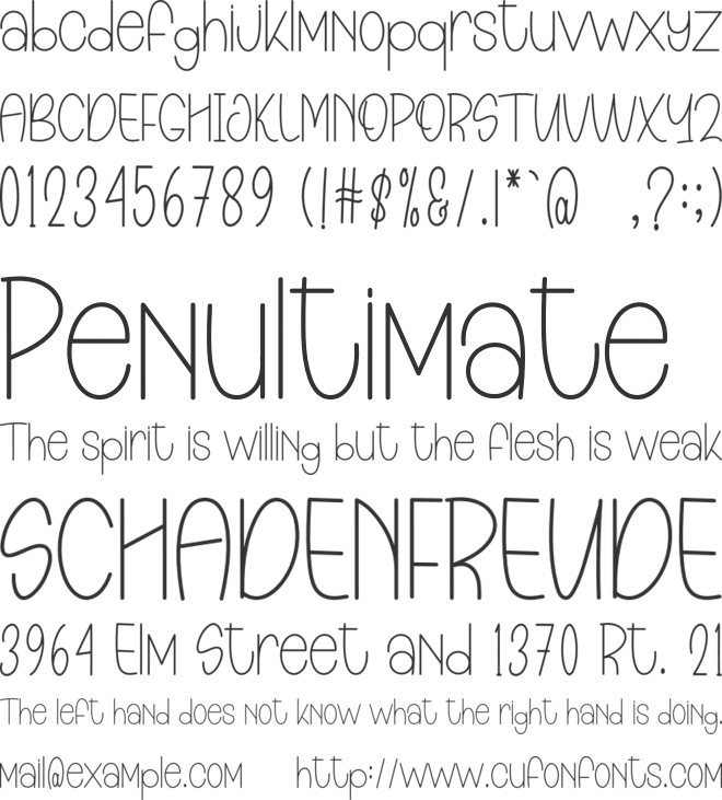 Solitude Brithday font preview