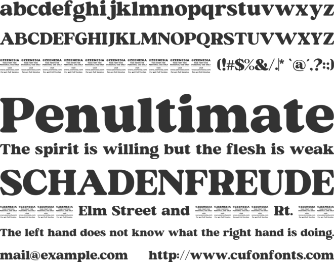 Kuillo Chunk Personal Use Only font preview