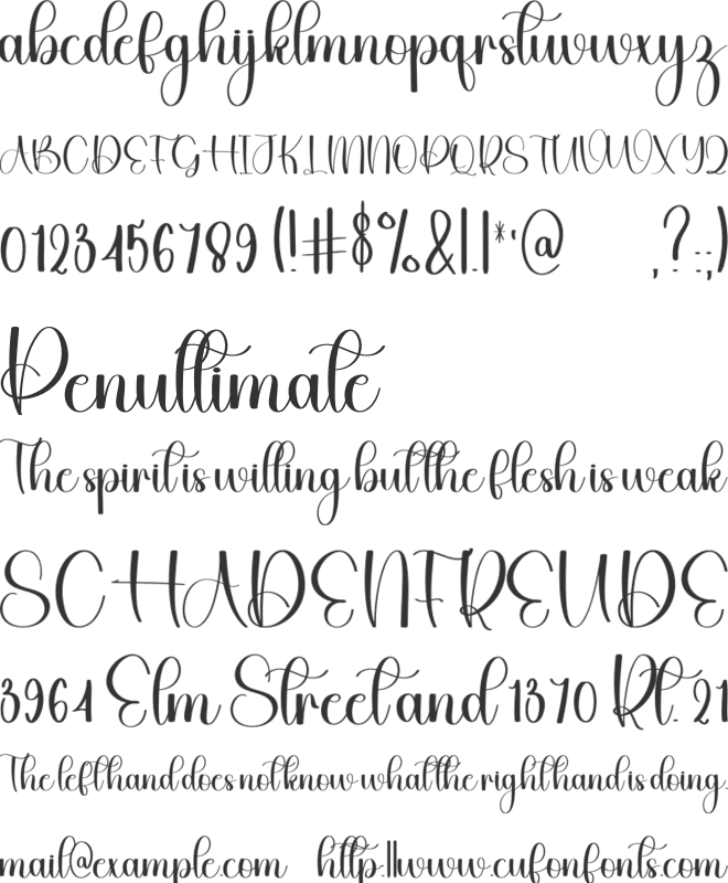 Radiant Party font preview