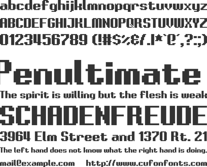 Return of the Boss font preview