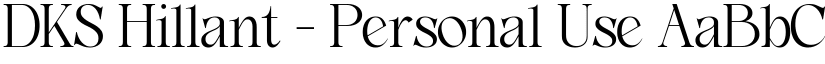 DKS Hillant - Personal Use font download