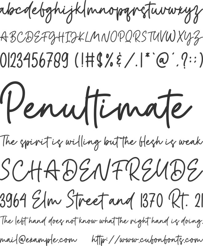 Minimalistic font preview