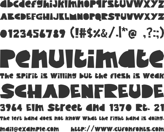 Papercute font preview