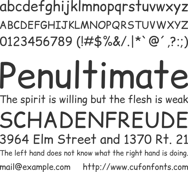 Comic Relief font preview