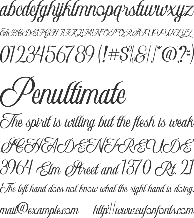 Clamshell font preview