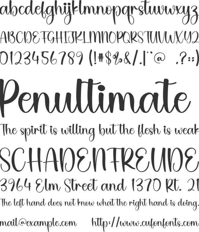 Babycute font preview