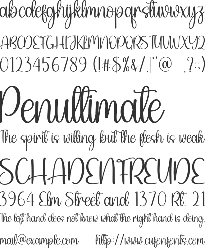 Sunflower font preview
