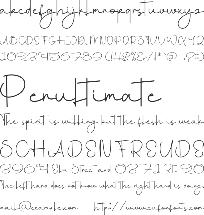 Angelia Birthday font preview