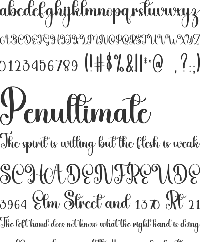 Knitting font preview